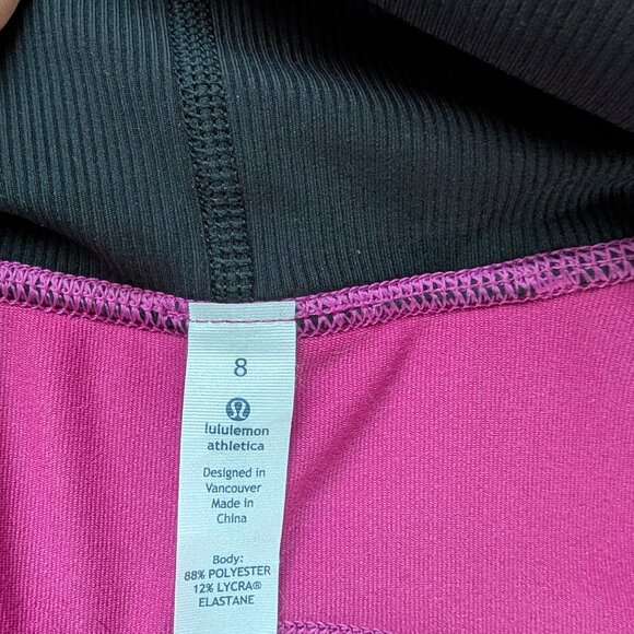 EUC Lululemon Daily Practice Jacket Blooming Pixie Raspberry Black Women's 8 run - Picture 11 of 14